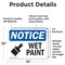 Signmission Wet Paint Sign With Symbol, 14 in W x Rectangle, Vinyl Decal OS-2PACK-NS-D-1014-L-19035 - alternate 4
